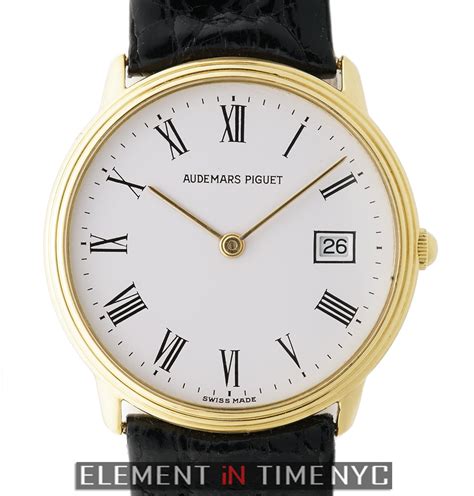 audemars piguet 80 classic roman numbers white dial|Vintage Audemars Piguet 18K Gold 1980s Automatic White .